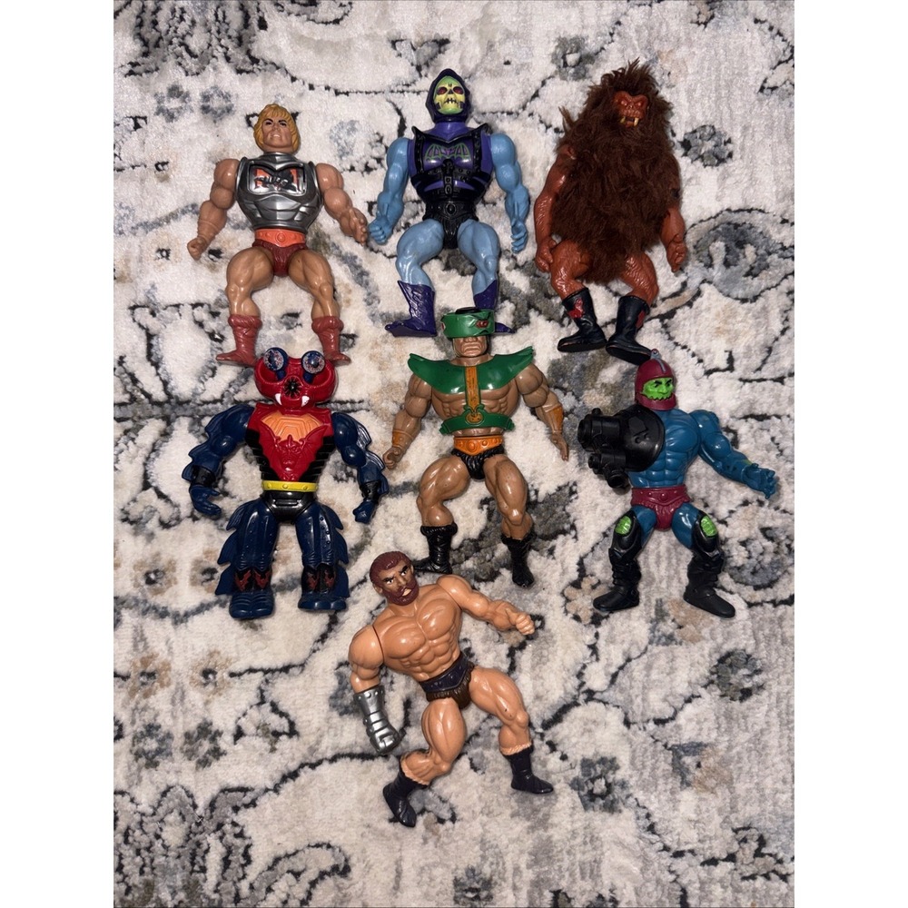 Vintage He Man 1980s Action Figures Collectible Lot 7 Total Excellent Condition